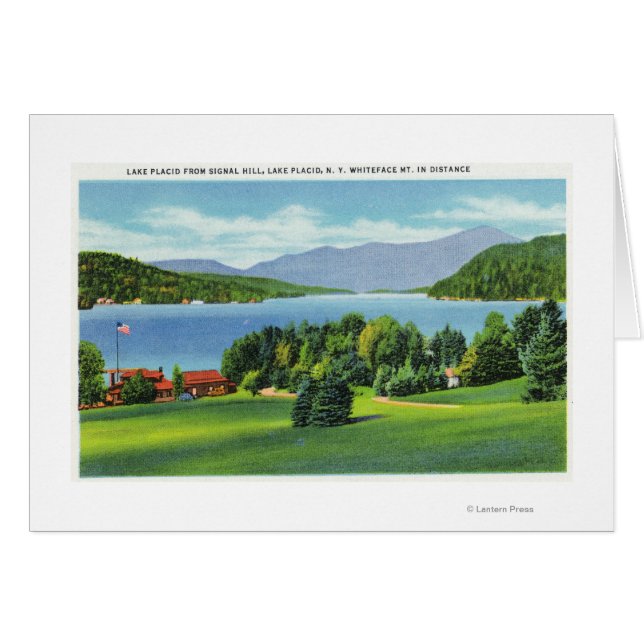 Cartão O lago Whiteface Mt à distância (Frente Horizontal)