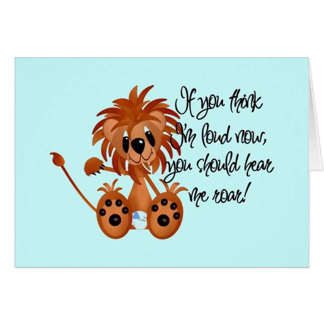 Cartão O leão do bebê ouve-me rujir o camiseta e os (Frente Horizontal)