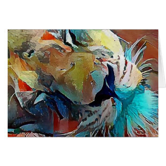 Cartão O leão dorme hoje à noite