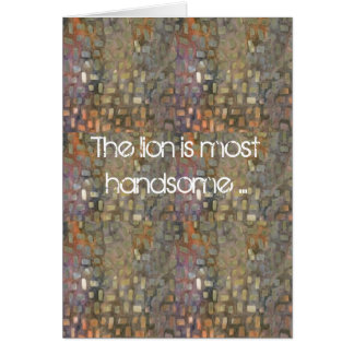 Cartão O leão é a maioria de considerável ao procurar a