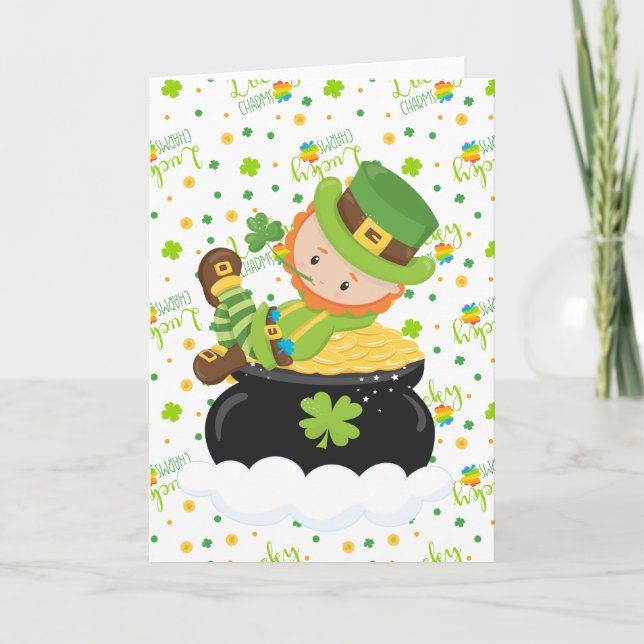 Cartão O Leprechaun da almofada da rua (Frente)