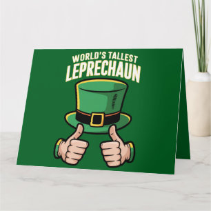 Cartão O Leprechaun Mais Alto do Mundo Humor Irlandês Eng