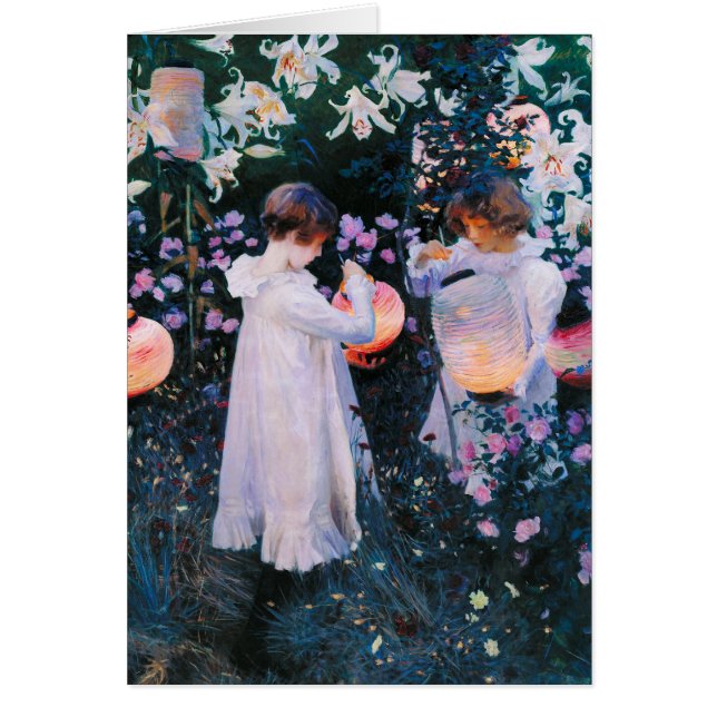 Cartão O lírio do lírio do cravo de John Singer Sargent (Frente)