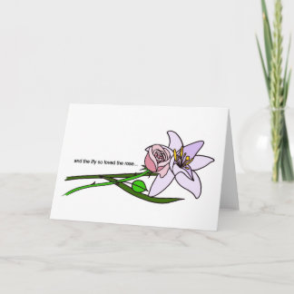Cartão o lírio e o rosa