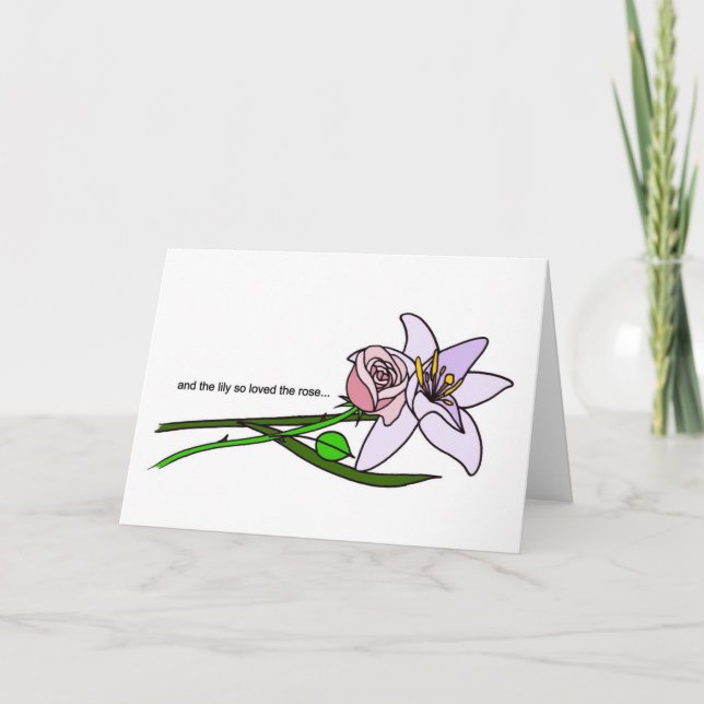 Cartão o lírio e o rosa (Frente)
