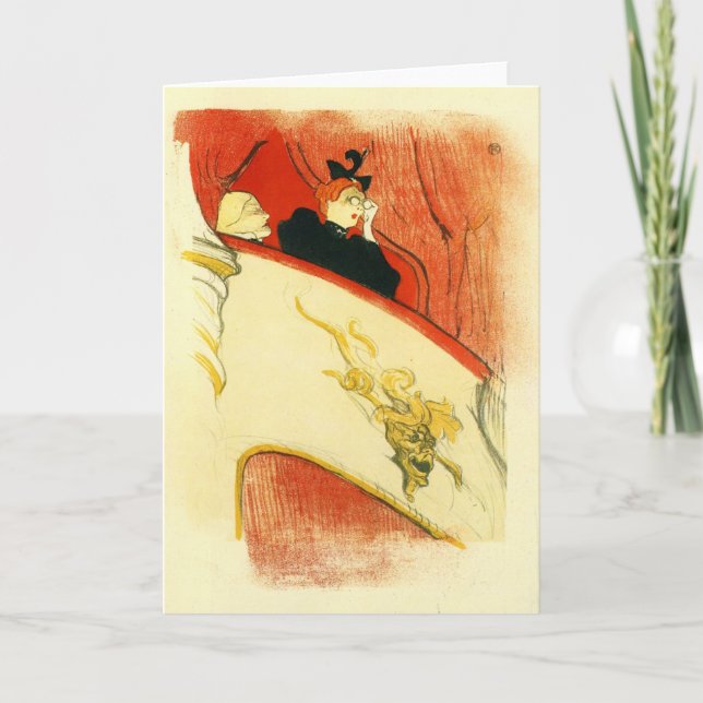 Cartão O loge com um mas do ouro por Toulouse-Lautrec (Frente)