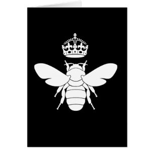 Cartão O logotipo branco da abelha de rainha… é você 