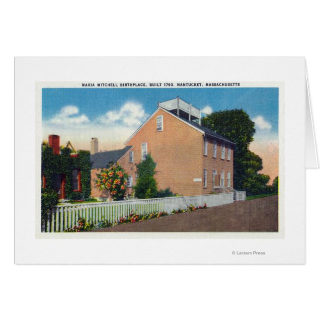 Cartão O lugar de nascimento de Maria Mitchell (Frente Horizontal)