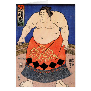 Cartão O lutador do Sumo, Kuniyoshi Utagawa