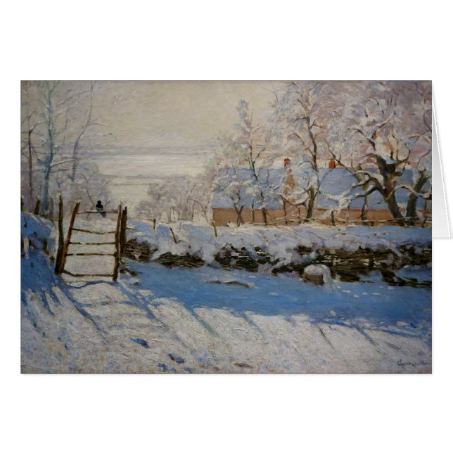 Cartão O Magpie La Pie de Claude Monet (Frente Horizontal)