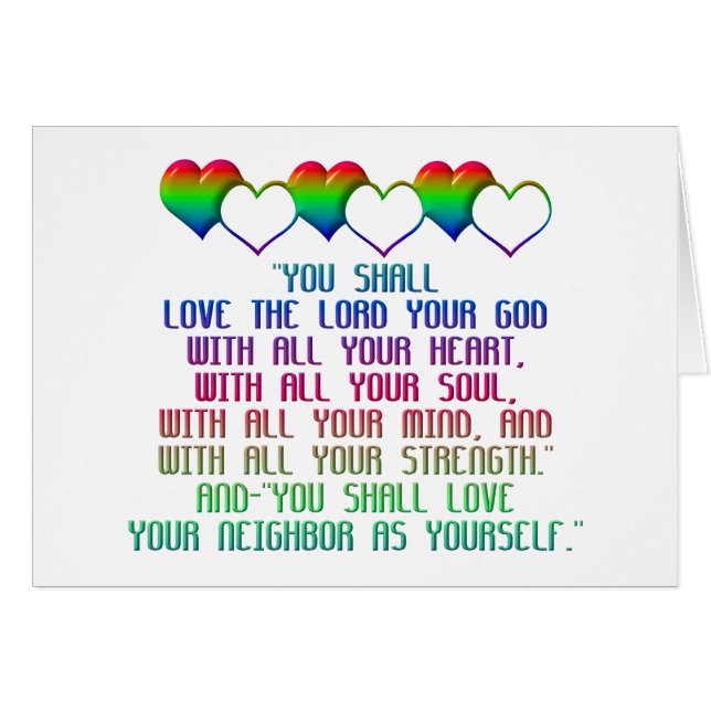 Cartão O maior mandamento (Frente Horizontal)