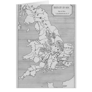 Cartão O mapa de Grâ Bretanha produziu por Stanford