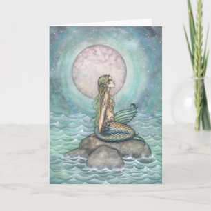 Cartão O Mar Pastel Fantasia Arte de Sereia