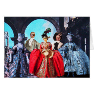 CARTÃO O MASCARADA ITALIANO ANTIGO DOS FANTOCHES MASCARA