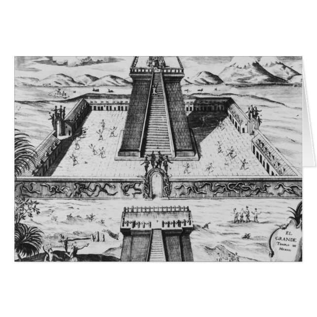 Cartão O Mayor de Templo em Tenochtitlan (Frente Horizontal)