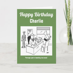 Cartão O médico diz que o paciente pode estar tuitando d