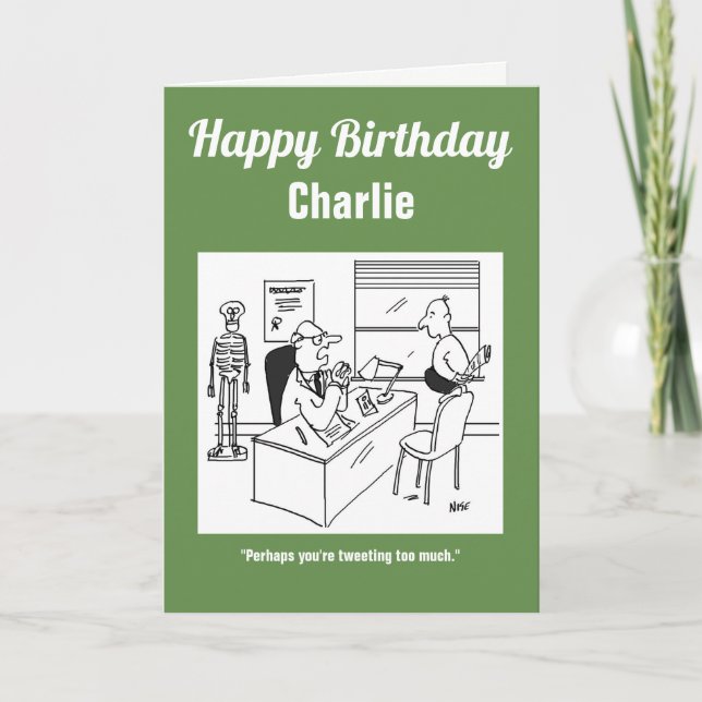 Cartão O médico diz que o paciente pode estar tuitando de (Frente)