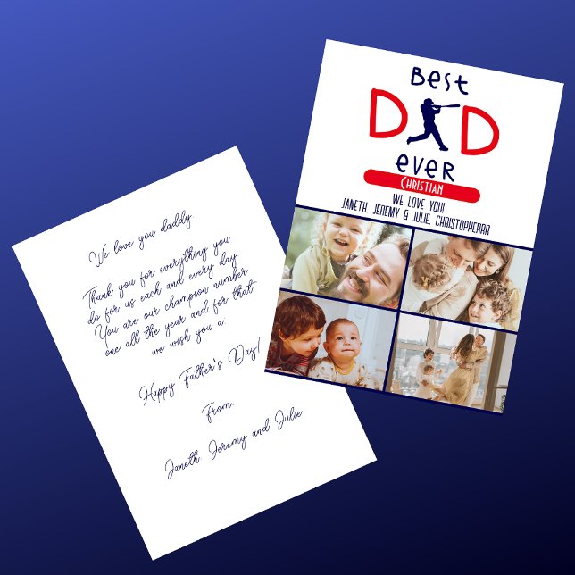 Cartão O melhor Pai do Dia de os pais azul moderno sobre  (Criador carregado)