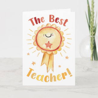 Cartão O Melhor Professor – Roseta de Prêmio Aquarela Fof