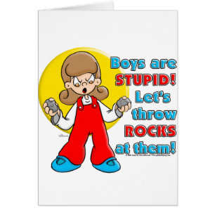 Cartão O menino é estúpido…
