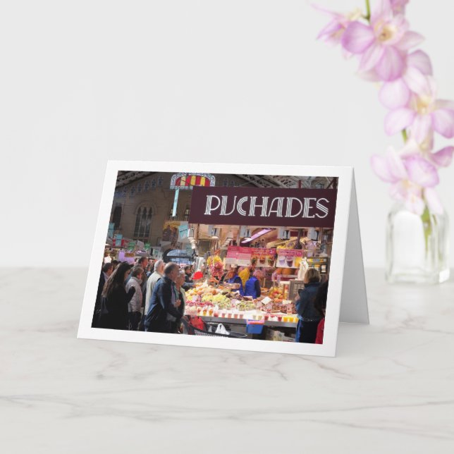 Cartão O Mercado Central de Valência, Espanha (Orquídea)