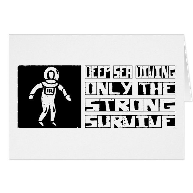 Cartão O mergulho do mar profundo sobrevive (Frente Horizontal)