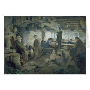 Cartão O mestre restrito da escola, 1868