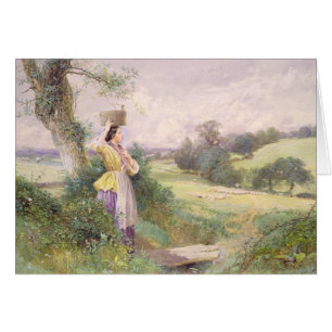 Cartão O Milkmaid, 1860 (w/c no papel)