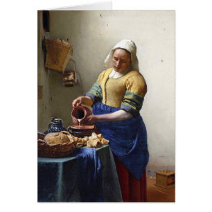 Cartão O Milkmaid, c.1658-60 (óleo em canvas)