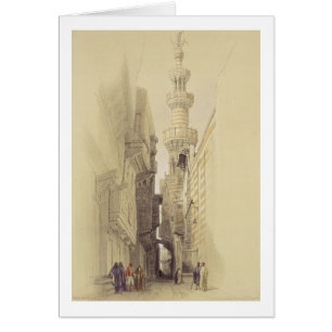 Cartão O Minarete da Mesquita de El Rhamree, Cairo, para
