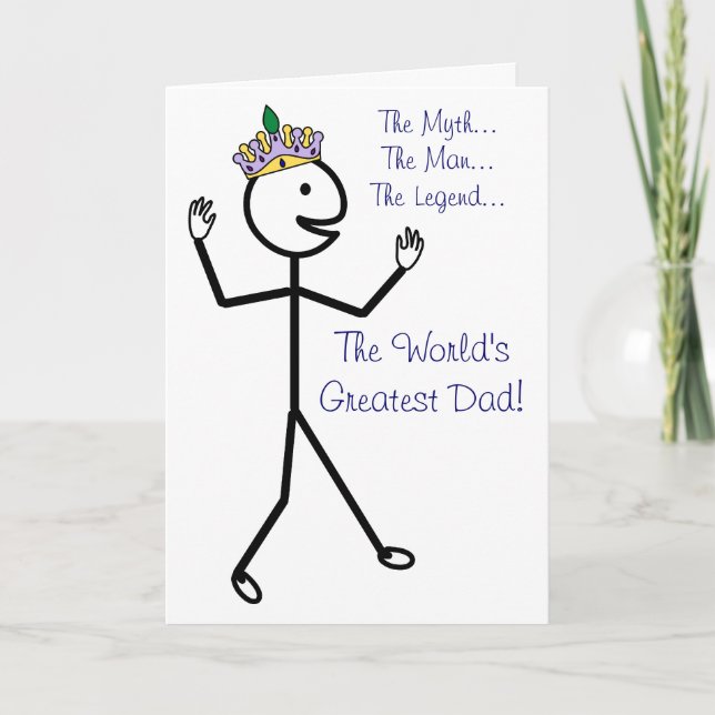 Cartão O Mito O Homem A Lenda - Feliz Dia de os pais (Frente)