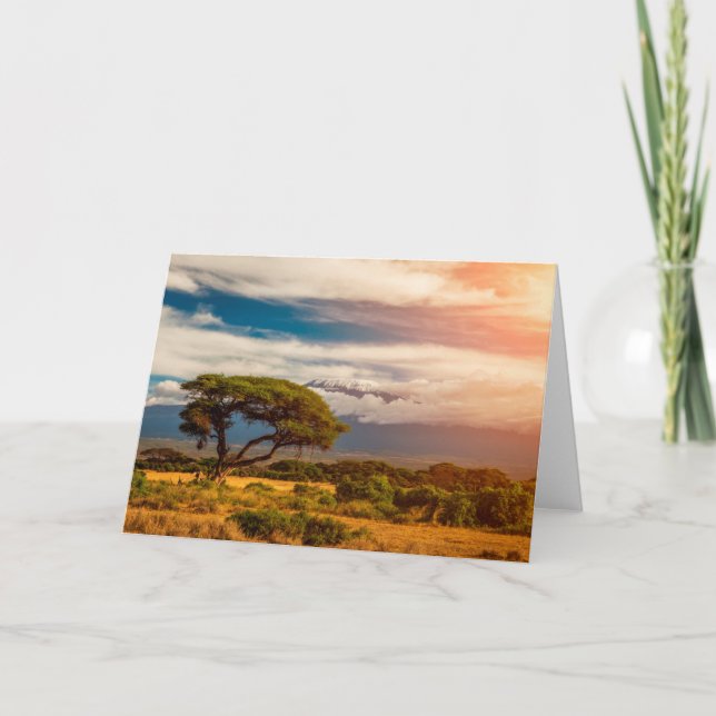 Cartão O Monte Kilimanjaro | Amboseli, Kenya (Frente)