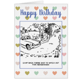 Cartão O Motorista Disse Para Cuidar Da Piada De Hedgehog