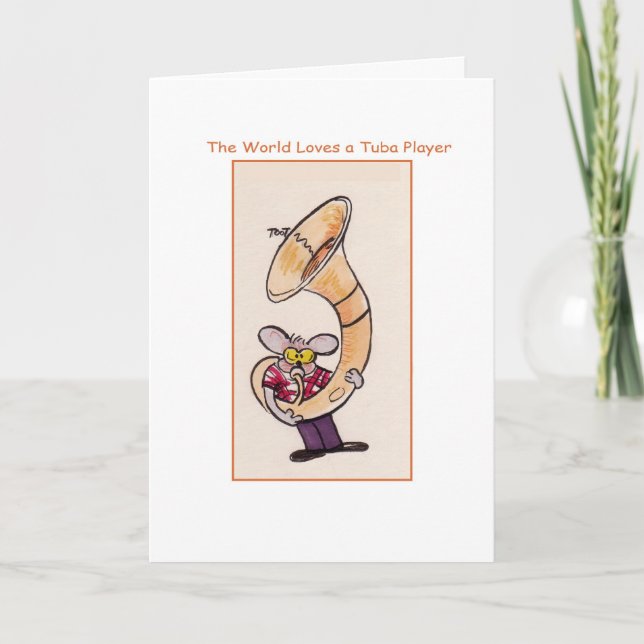 Cartão O mundo ama um jogador da tuba (Frente)