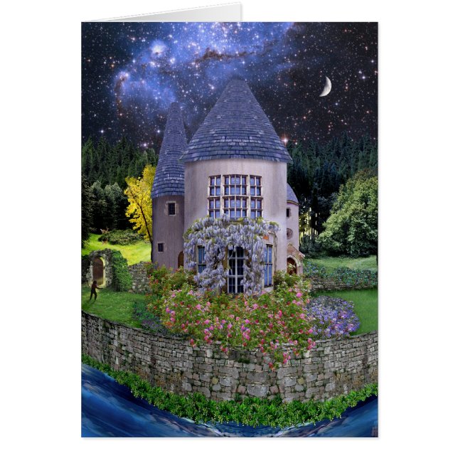 Cartão O mundo da criança do conto de fadas (Frente)