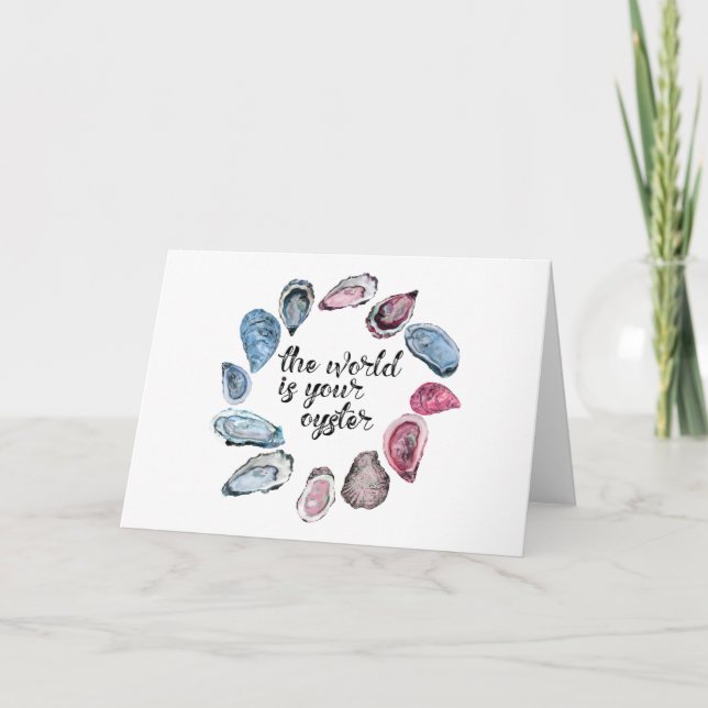 Cartão O mundo é sua ostra (Frente)