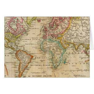 Cartão O Mundo em Projeção do Mercator