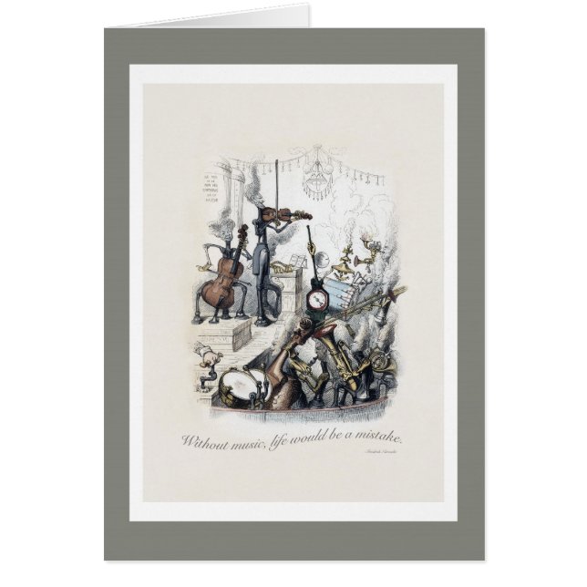 Cartão O Mundo Imaginário de J. Grandville - Surrealismo (Frente)