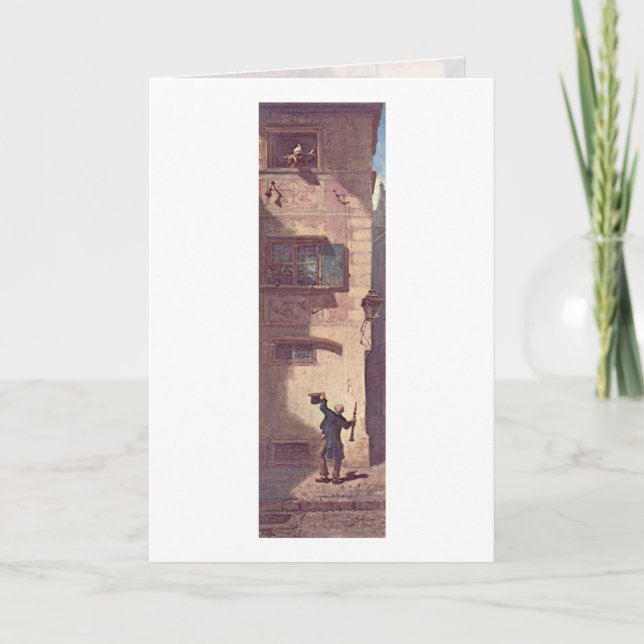 Cartão O músico do mendigo por Carl Spitzweg (Frente)