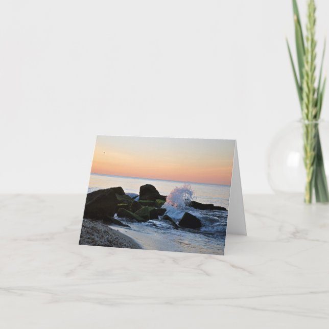 Cartão O nascer do sol no bacalhau de cabo Falmouth, MÃES (Frente)