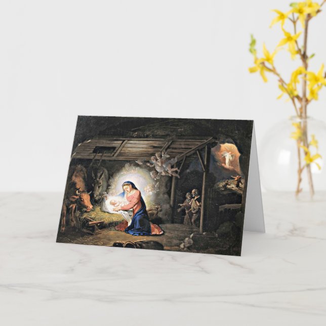 Cartão O Nascimento de Cristo por Vladimir Borovikovsky (Flor Amarela)