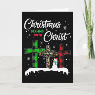 Cartão O Natal Começa Com Cristo Jesus Boneco de Neve Eng