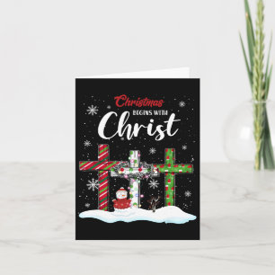 Cartão O Natal Começa Com O Cristo Snowman Christian Cro