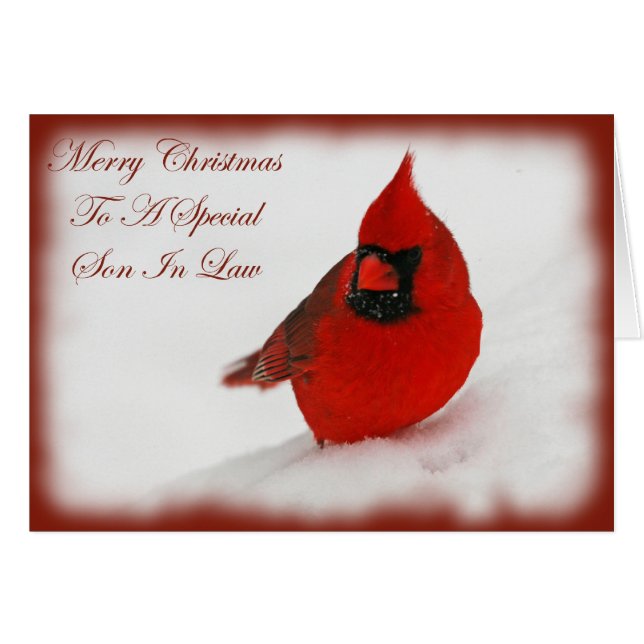 Cartão O Natal Deseja O Filho Cardeal Na Lei (Frente Horizontal)
