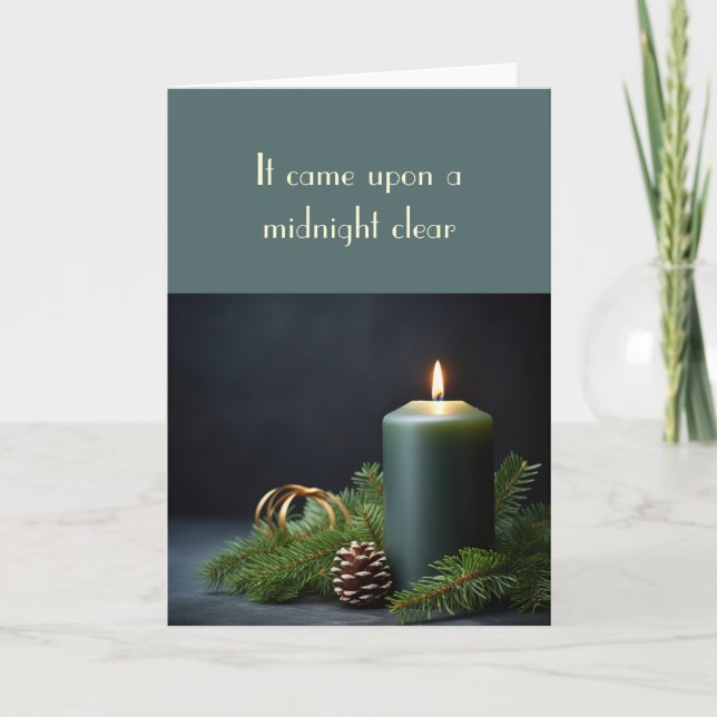 Cartão O Natal Veio À Meia-Noite. (Frente)