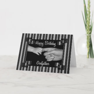 Cartão O Negro de aniversário de Deus com Pinstripes