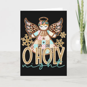 Cartão Ó Noite Santa Anjo Remendado Cristão Jesus Cristo