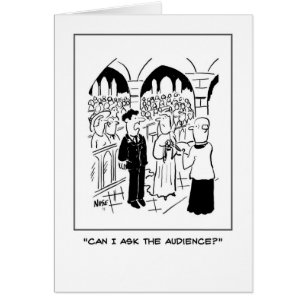 Cartão O noivo pergunta bobo em seu casamento