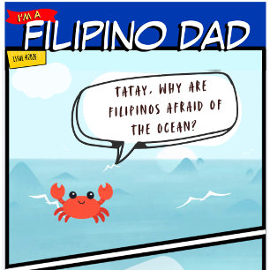 Cartão O Oceano é Tubig—Cartão Divertido do Dia do Pai Fi