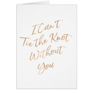 Cartão O ouro aumentou "mim não pode amarrar o nó sem